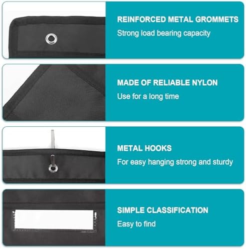KIKIGOAL 10 Pockets Hanging Wall File Organizer, Heavy Duty Storage Pocket Chart With 10 Name Tag Pockets for File Folder and Paper, Space Saver for Office and Classroom