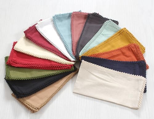 ACCENTHOME Teal Cloth Napkins Set of 6 18x18 inch Cotton Dinner Napkins - Washable Soft Premium Hotel Quality Reusable Napkins Perfect Table Napkins for Family Dinners, Weddings & Everyday Use