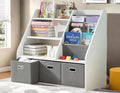 Kids Bookshelf and Toy Storage Drawers & Side Sling Book Rack