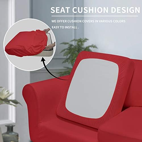 Easy-Going 4 Pieces Stretch Sofa Cover for 3 Cushion Couch Washable
