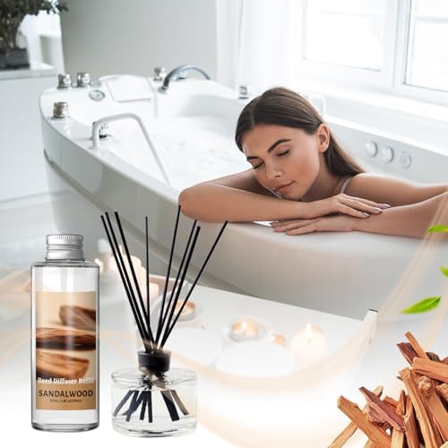 SCENTORINI Reed Diffuser Oil Refill Set, Sandalwood Diffuser Oil 6.76 Fl Oz