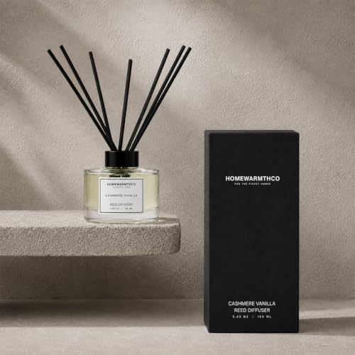 Cashmere Vanilla Reed Diffuser Set - Premium Fragrance Reed Diffuser for Home, Office, Bathroom & Kitchen, Long-Lasting Non-Toxic Essential Oil Diffuser, Home Décor, 5.63 oz (160ml)