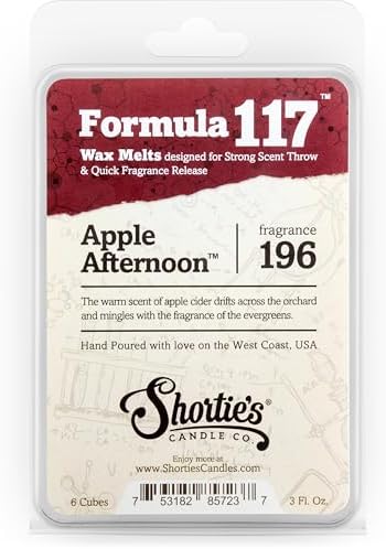 Shortie's Candle Company Apple Afternoon™ Premium Wax Melts - 3 Oz., Strong & Long Lasting, Non-Toxic - Made with Essential & Natural Oils - Formula 117
