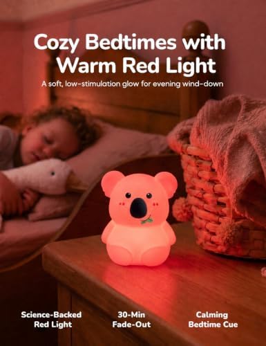 Slumber Pal, Koala Silicone Squishy Night Light for Kids, Cute Night Lamp