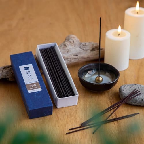 Asayu Japan Agarwood Incense Sticks, Low Smoke Japanese Incense, 20g