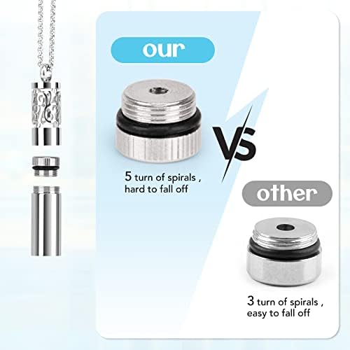 Maromalife Essential Oil Diffuser Necklaces for Women, 2PCS Aromatherapy Necklaces Stainless Steel Diffuser Locket Pendant Cylinder with 20 Felt Pads, Aroma Necklaces Gift Set for Mothers Day