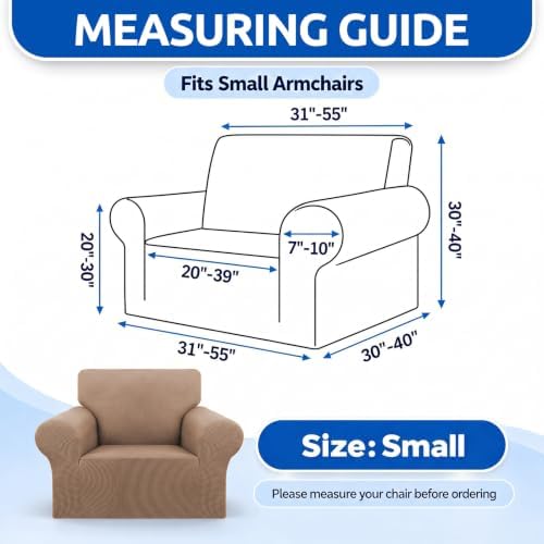 KEKUOU Stretch chair Sofa Slipcover, Single Couch Cover,Camel