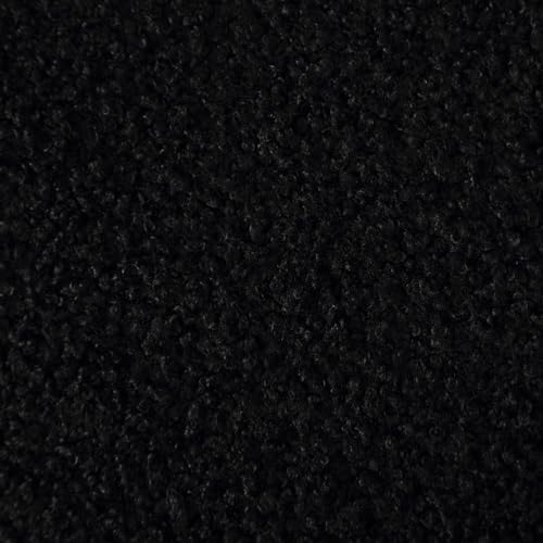 Boucle Ottoman with Storage Black, Small Round Footrest Stool with Removable Lid, Upholstered Sherpa Vanity Chair for Bedroom Entryway