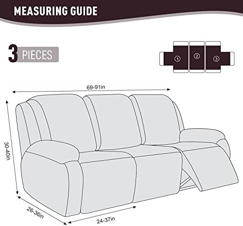 KinCam Recliner Sofa Covers, Stretch Reclining Cover, Dark Coffee