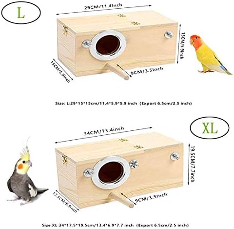PINVNBY Parakeet Nesting Box for Cage,Bird Breeding Box for Cage(XL)