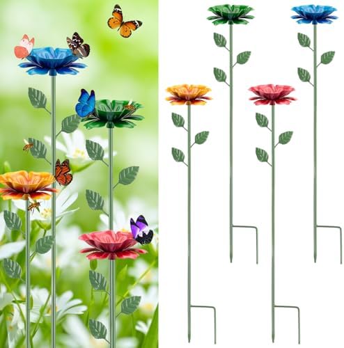 4 Pack Bee Watering Station, Bee Feeder Metal Butterfly Water Feeder