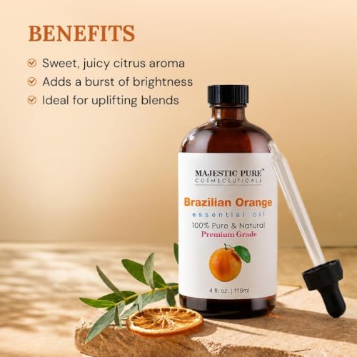 Majestic Pure Brazillian Orange Essential Oil for Diffuser - 4 Fl Oz