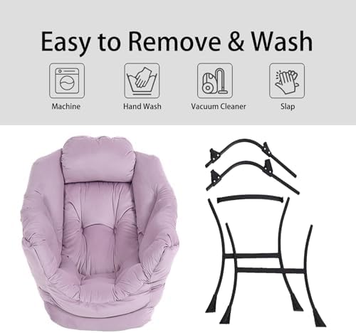 LITA Lazy Chair with Ottoman, Comfy Accent Reading Chair