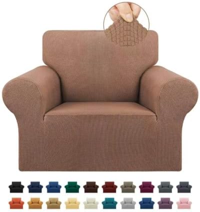 KEKUOU Stretch chair Sofa Slipcover, Single Couch Cover,Camel