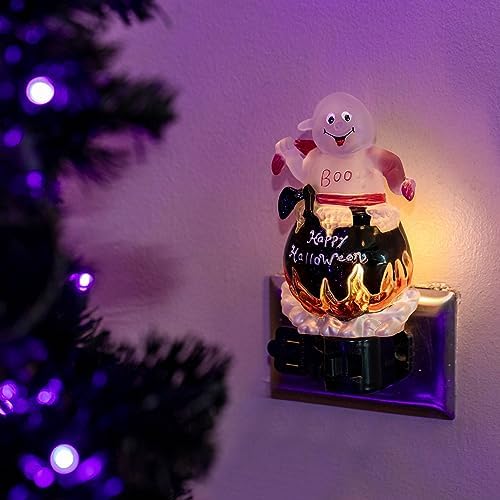 Novelty Lights LED Ghost in Cauldron Halloween Decoration Night Light