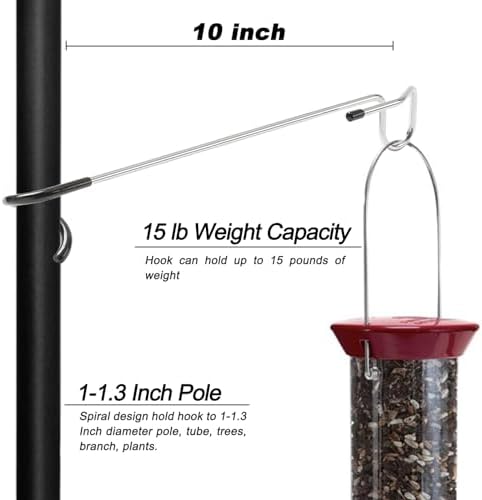 2 PCS Bird Feeder Hanger Hooks, Camping Lantern Hooks, Yard Plant Hangers, Windproof Tree Branch Hook for Wild Bird House Feeder Holder Camping Tent Pole Lamp