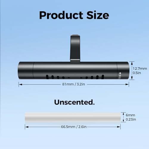 2pcs Car Perfume Diffuser With 12 Odorless Refill Sticks Black