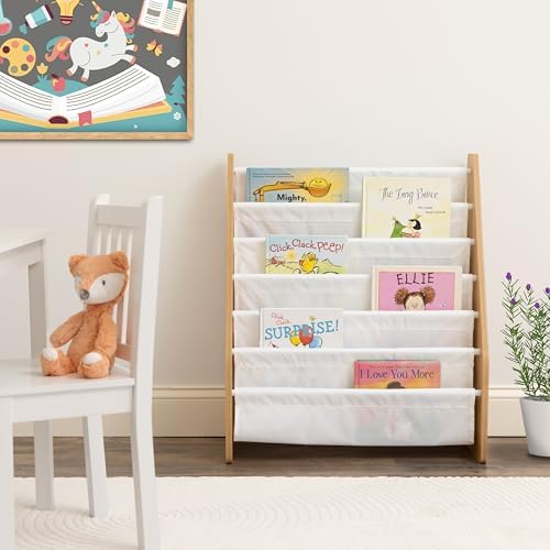 Humble Crew Kids Bookshelf, Montessori Front Facing Toddler Bookcase 4Tier