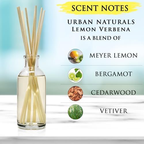 Urban Naturals Reed Diffuser Set, Lemon Verbena - Bathroom Shelf Décor