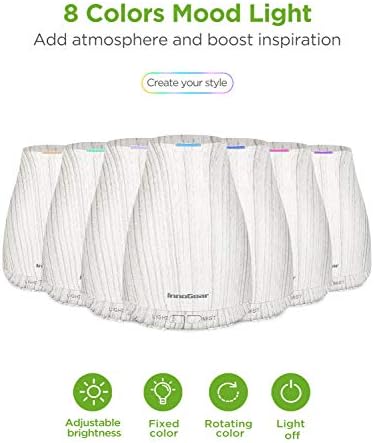 InnoGear 100ml Essential Oil Diffuser for Home with 6 Oils Gift Set, Grey