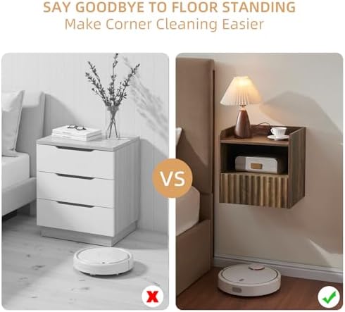 BuildHom 16"Wide Floating Nightstand Set of 2 for Bedroom