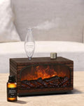 Waterless Oil Diffuser, Fireplace Flame Model, 3 Color Light with Bulb