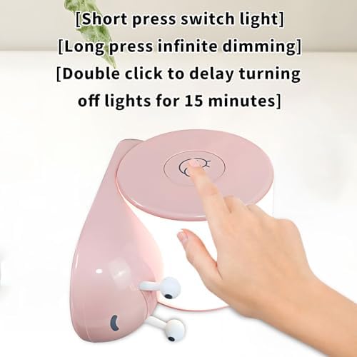 Cute Snail Night Light | Magnetic Base Dimmable Bedside Lamp | 800mAh Long-Lasting Soft Light |USB Rechargeable Timer Safe Portable LED Lamps|Breastfeeding Dorm Room Decor