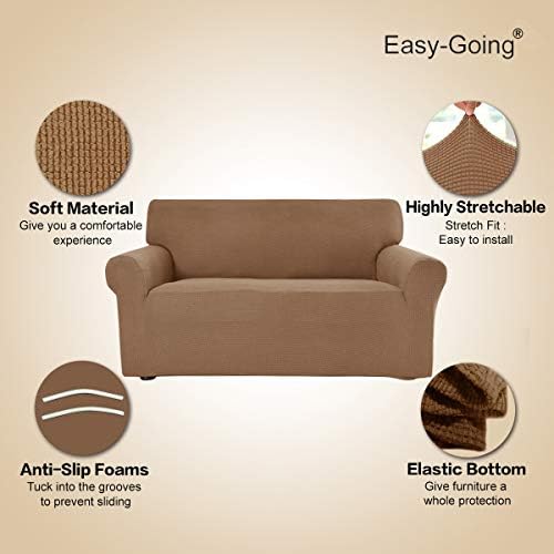 Easy-Going Stretch Couch Covers for Sofa Washable Large Camel
