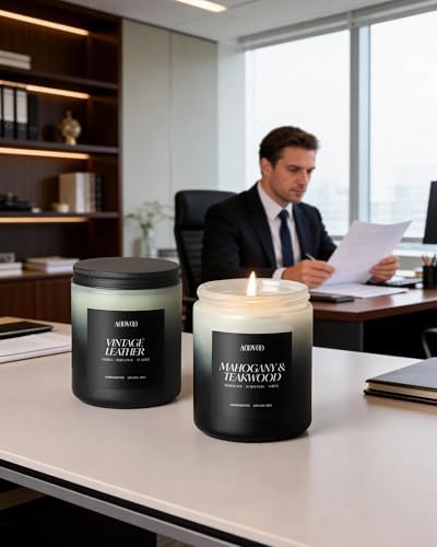 AOOVOO Scented Candles Set - 4 Pack Men Candles for Home Scented
