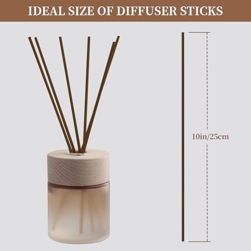 130pcs Reed Diffuser Sticks-10inch Brown Fiber Sticks Reed Sticks Essential Oil Aroma Diffuser Reeds Aroma Fragrance Refills(Brown10in/25cm)