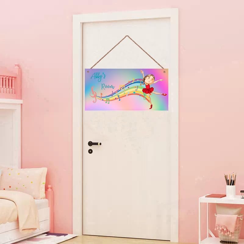 Personalized Ballet Girl Sign Cute Kids Dancing Girls Themed For Kids Room Door Art Decor For Little Man Cave,Custom Name Wall Decor Decorative Plate For Boys Room Girls Bedroom