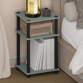 Furinno JUST Toolless 3-Tier Night Stand, Open Storage, Sage Green