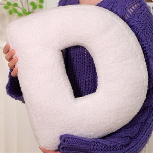 Letter Plush Pillow, Letter Hugging Throw Pillows, Decorative Initial Letter Shaped Throw Pillows for Bed Couch, Letter Pillows English Alphabet A to Z for Sofa Bedroom Living Room Decor (M)