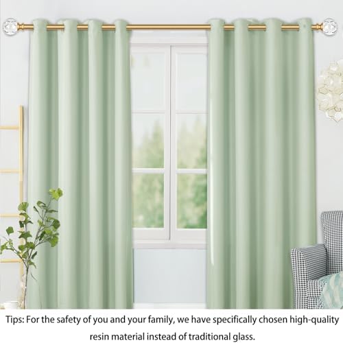 KAMANINA Gold Finials for 1 or 7/8 in Curtain Rods, Crystal Netted Texture