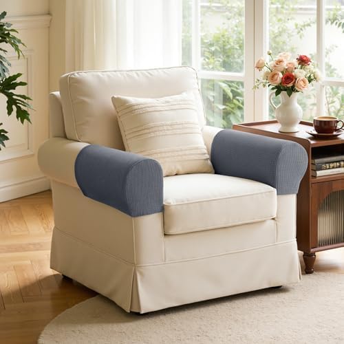 SUBRTEX Stretch Couch Arm Covers Set of 2, Non-Slip Sofa Armrest Slipcovers