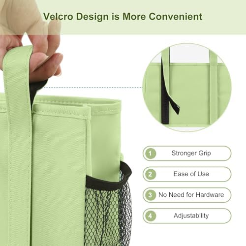 Surblue Bedside Caddy Hanging Bed Organizer Storage Bag Pocket for Bunk and Hospital Beds, College Dorm Rooms Baby Bed Rails, Camp 8 Pockets, (Large, Sage Green)