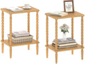 TUTOTAK Small End Table with Solid Wood Legs, Side Table Set of 2