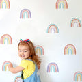 Small Pastel Rainbow Wall Decals for Playroom, Peel and Stick