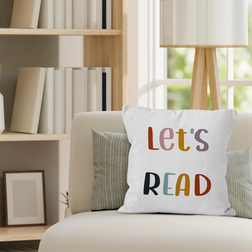 Classroom Reading Nook Throw Pillow Covers, Reading Corner Classroom Book Nook Decorative Pillow Covers for Nursery Library Playroom, Boho Classroom Decor, Book Lovers Decor Pillow Covers 18x18