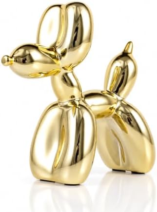 Gold Balloon Dog Decor,Gold Room Decors,Balloon Animal Preppy Room Shelf Decor,Cute Statue Home Decors,Bedroom Modern Sculpture Desk Decoration,Golden Decorations Figurines