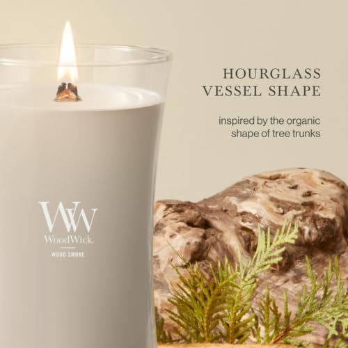 WoodWick Wood Smoke Scented Candle, Crackling Wick, 21.5oz