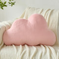 Cloud Pillows, Decorative Throw Pillow with Soft Plush for Couch Bed, Cloud Shaped Pillow Room Decor with Fluffy Faux Rabbit Fur for Living Room Bedroom (Pink, 14.5x22.4 Inches)