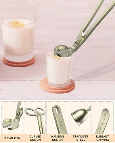 RONXS 3 in 1 Candle Wick Trimmer Set, Snuffer, Dipper, Cutter, Bronze