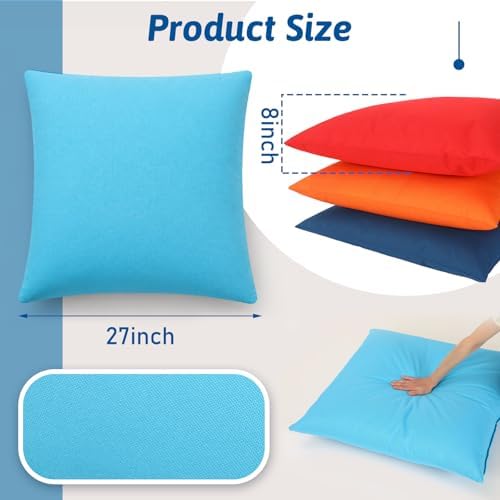 CroBlissful 4 Pcs Extra Large Floor Pillows Kids Classroom, Assorted Colors