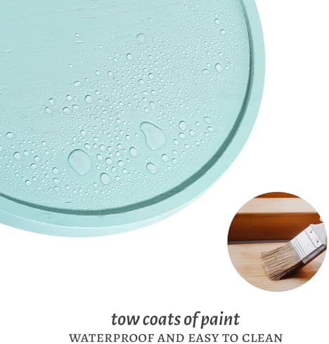 Round Decorative Tray Farmhouse Kitchen Decor Soap Dish, 10" Light Blue