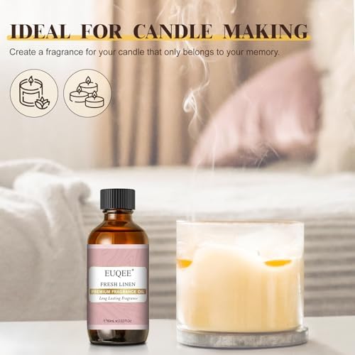 EUQEE Fresh Linen Fragrance Oil 60ml for Candle Making (2.02 Fl oz)