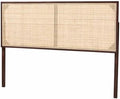 Bali & pari Aurelia Modern Bohemian Dark Brown Finished Bayur Wood and Natural Rattan Queen Size Headboard