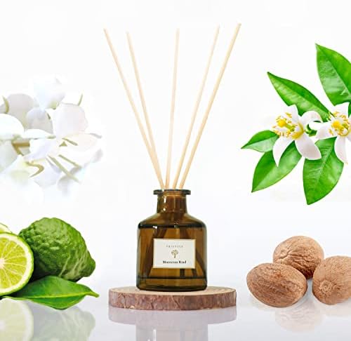 PRISTINE Moroccan Riad/Inspired by Venetian Reed Diffuser for Home | Refreshing Blend of Bergamot, Orange, Earthy Oud Reed Diffuser Set, Oil & Reed Diffuser Sticks | Home & Office Decor