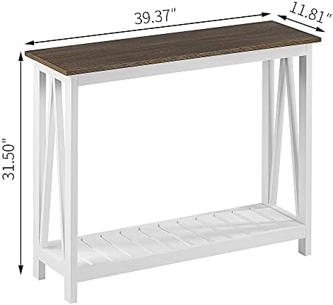 ChooChoo Farmhouse Console Table, Narrow Sofa Table for Entryway, 40 Inch
