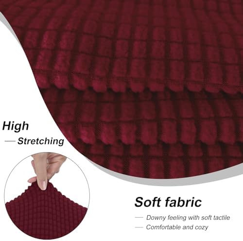 2 Pieces Stretch Chair Cover For Sofa Slipcover, 1 Seat, Burgundy